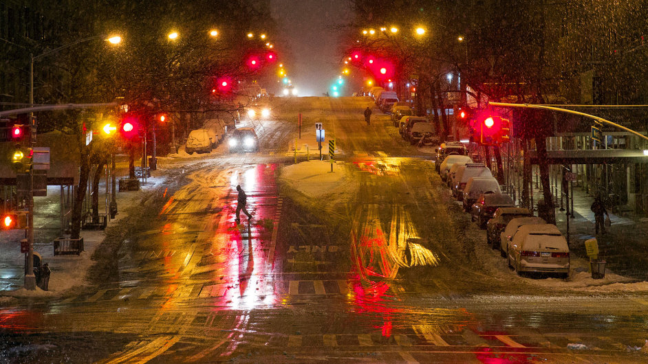 V New Yorku v noci na ter 27. ledna sice nasnilo, ale ne tak dramaticky, jak pedpovdali meteorologov.