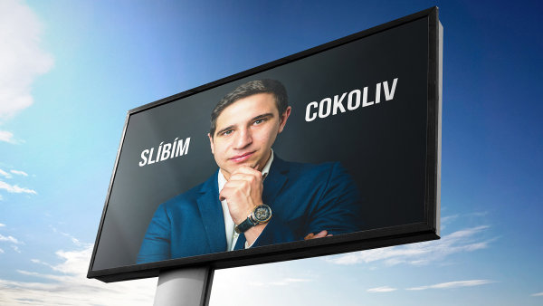 Pózující kandidát, heslo... Moment, ale nebyla to reklama na hodinky?