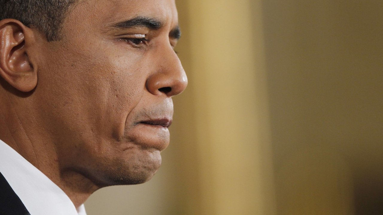 Americk prezident Barack Obama bhem projevu 6.10.2011
