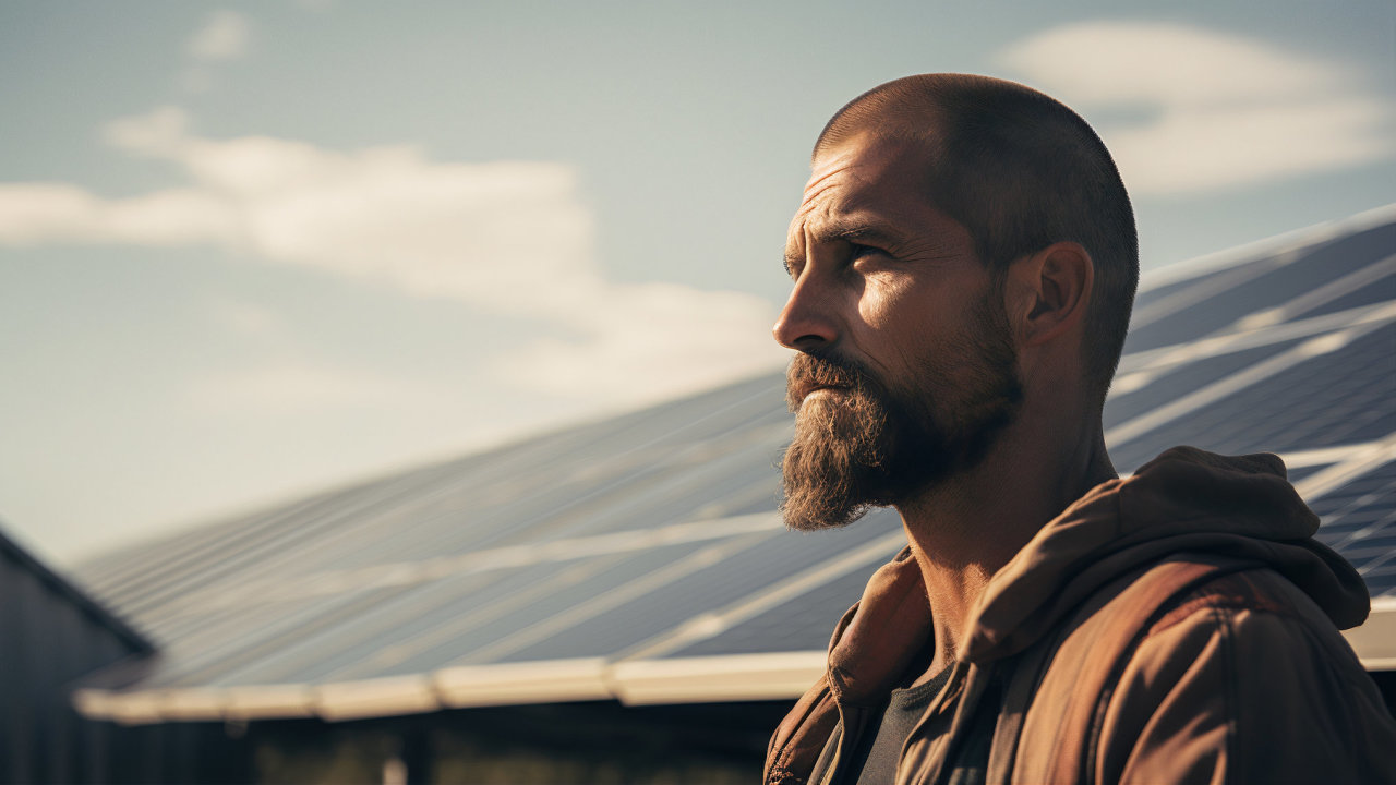 zamylen lovk s fotovoltaickmi panely