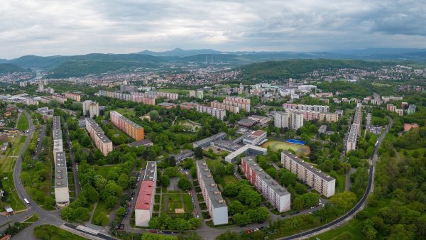 Ekonom, �st� nad Labem, byty, bydlen�, leteck� pohled