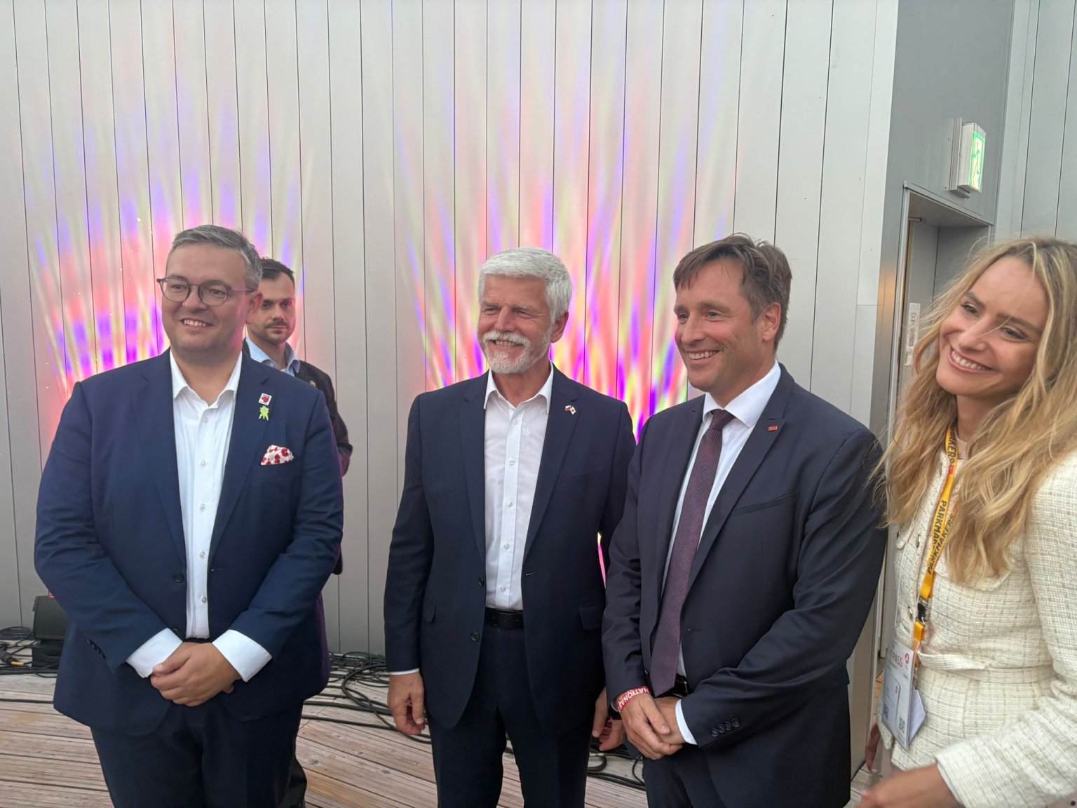 Na Expu 2025 (zleva): Ondej Soka, generln komisa eskho pavilonu, Petr Pavel, prezident R, Bert Hesselink, editel pro vztahy s klienty v CTP, a rka achl, marketingov manaerka CTP R