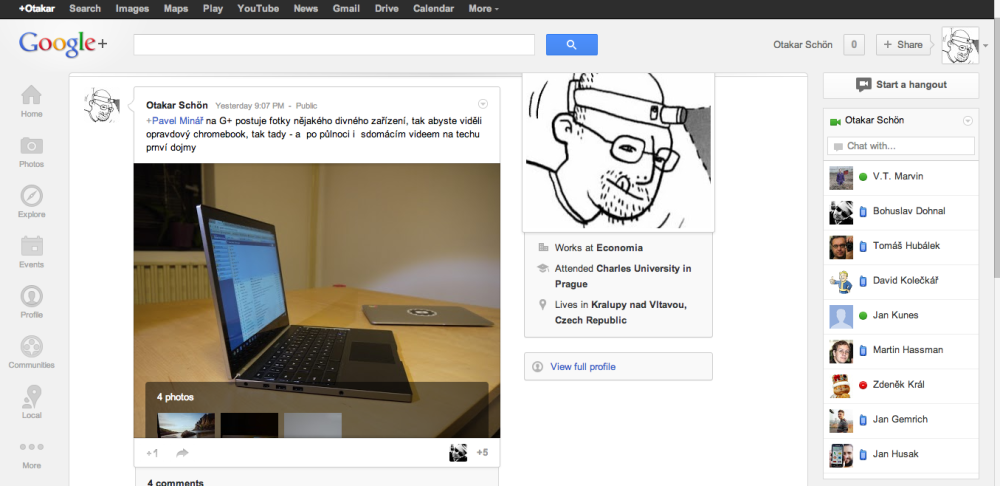 Nová podoba Google+ Prási s fotografiemi Google vylepšuje průběžně, nabízí i zabudovaný editor obrázků.