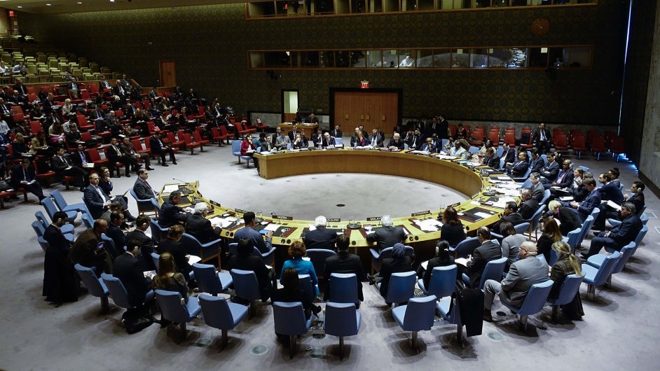 Setkn lenu Rady bezpenosti na zatku bezna k situaci na Ukrajin v sdle OSN v New Yorku.