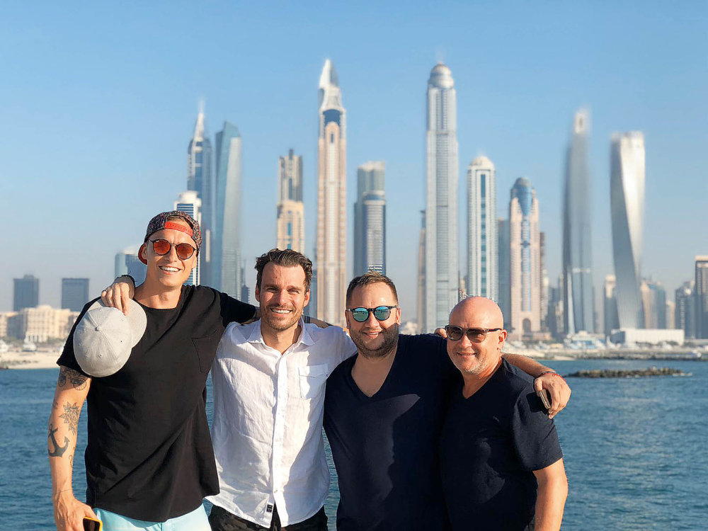 S Leošem Marešem se Müller sblížil při cestě do Dubaje za Ivanem Haškem (vpravo). Vlevo je Jan Kmoch, syn bývalého trenéra Sparty.