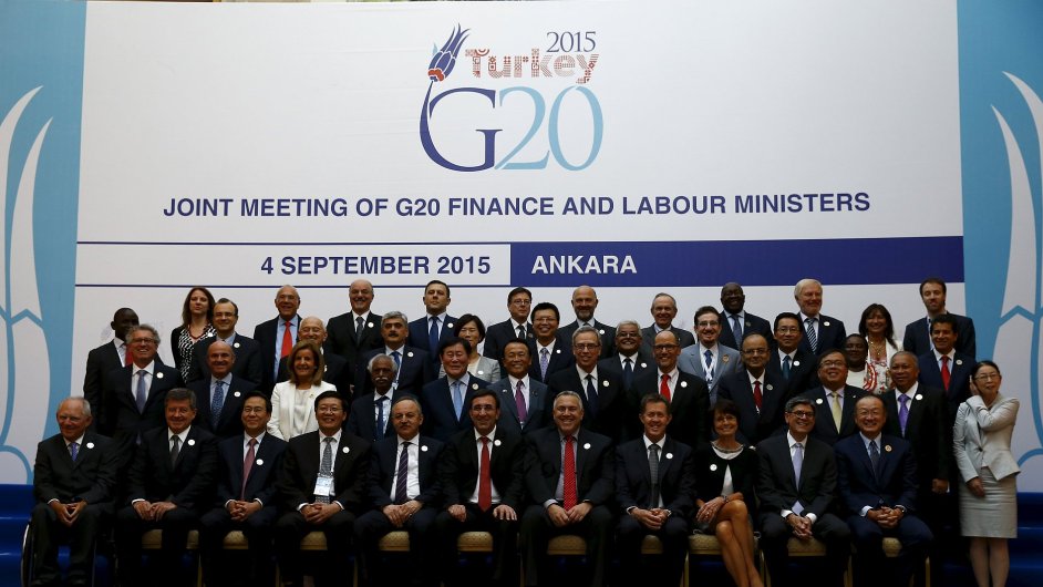 Ministi financ a fov centrlnch bank skupiny dvaceti nejvtch ekonomik svta G20 na jednn v Ankae