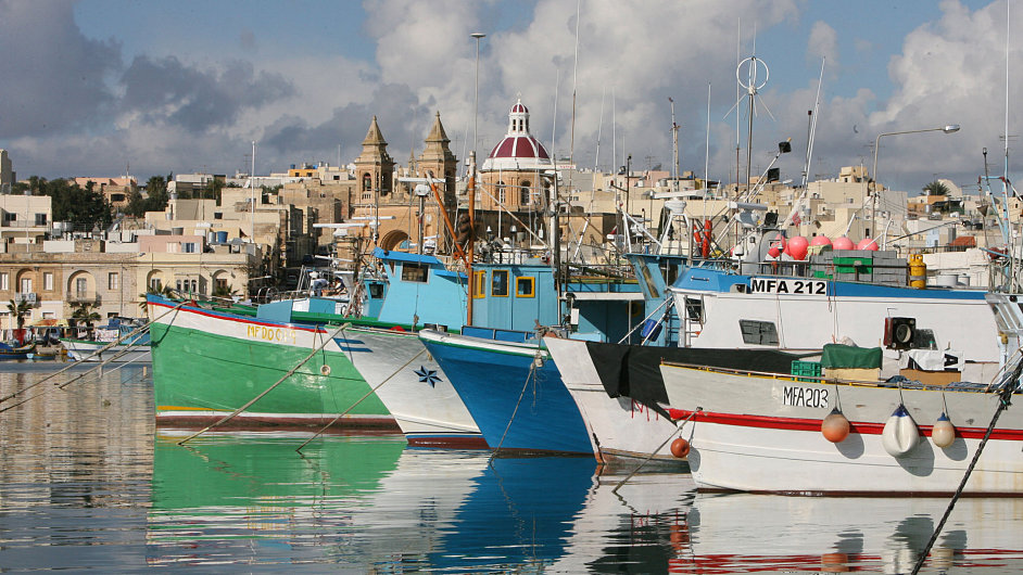 Rybsk vesnice Marsaxlokk na Malt