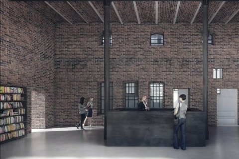 Na snímku je vizualizace vítězného návrhu přestavby jatek od studia Petr Hájek Architekti.