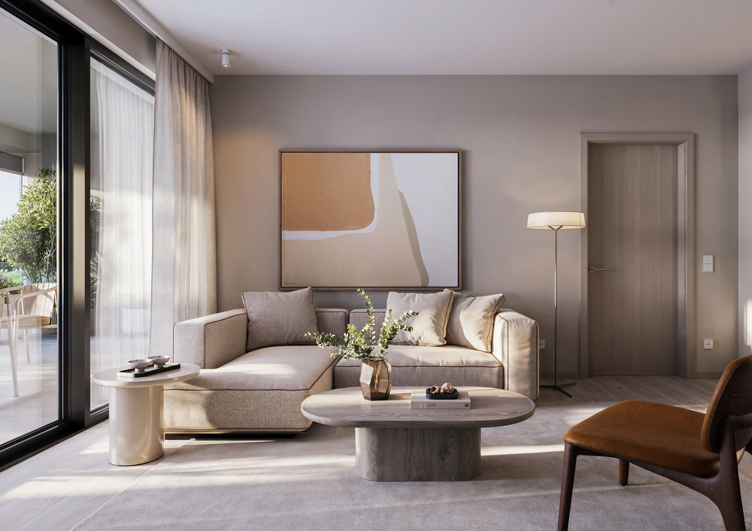 Residences Aurora Type B living room coastal calm