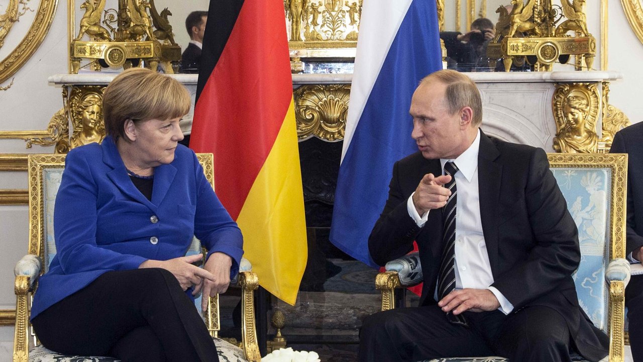 Angela Merkelov a Vladimir Putin