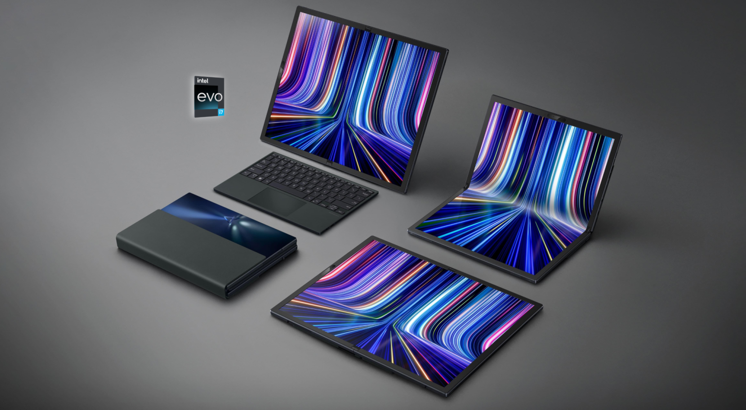 Zenbook 17 Fold OLED umí být kompaktní laptop nebo velký 17“ displej s klávesnicí