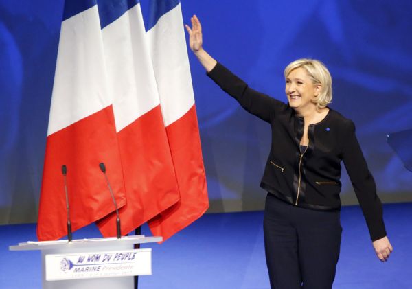 Kandid&aacute;tka na francouzskou prezidentku Marine Le Pen