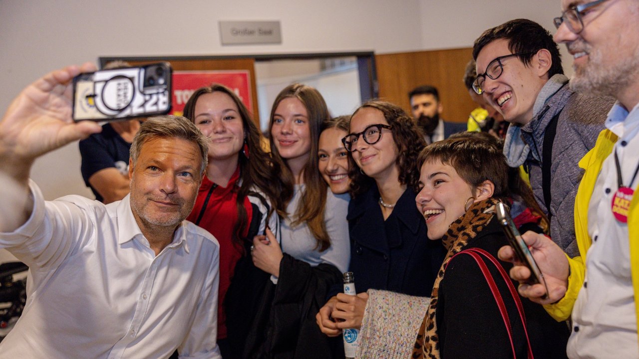 Robert Habeck na setkn v Bonnu letos v z.