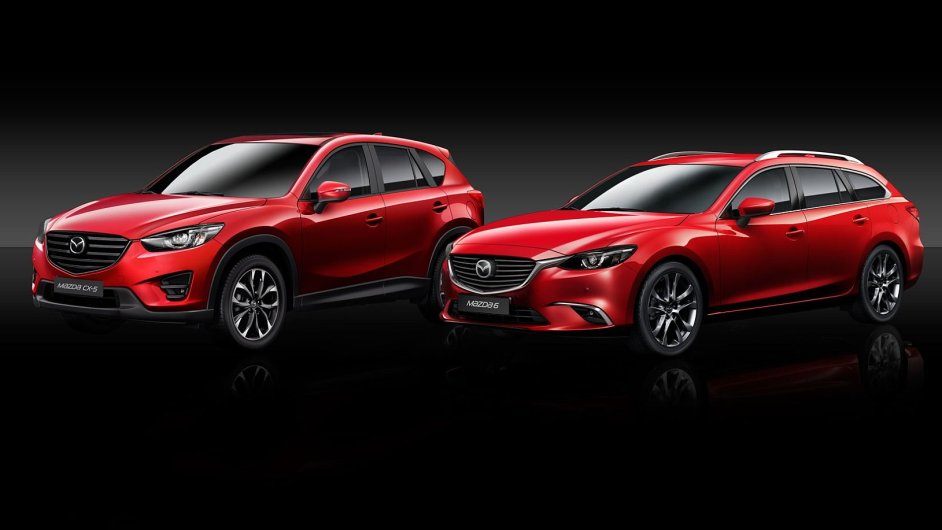 Modernizovan Mazda CX-5 (vlevo) a Mazda 6 (vpravo)