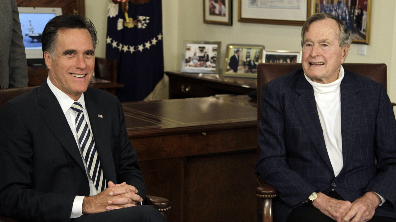 Mitt Romney a George Bush star v Houstonu