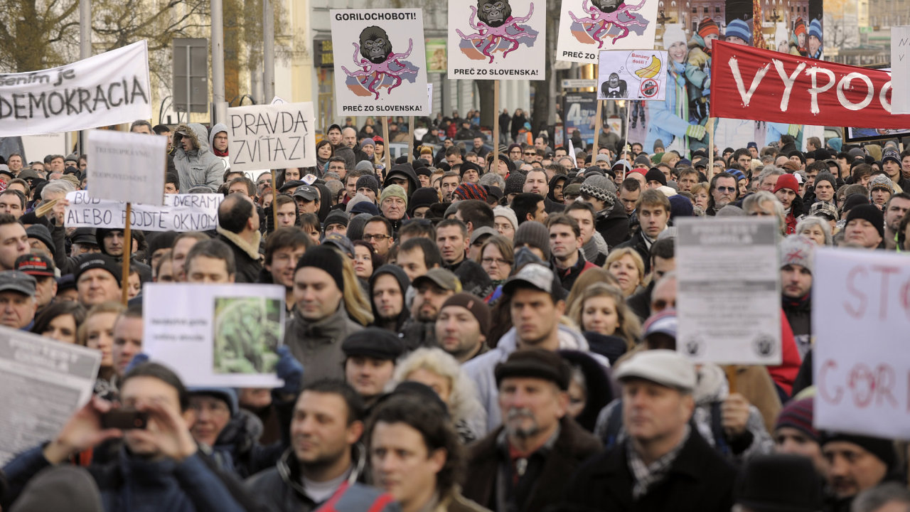 Protesty proti korupèní kauze Gorila v Bratislavì, 27. ledna