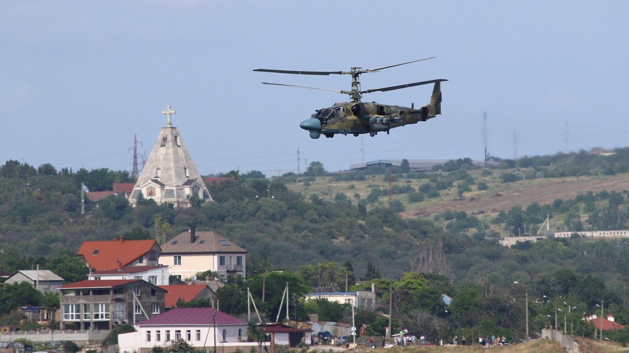 vrtulnk, Ka-52, Rusko, Sevastopol