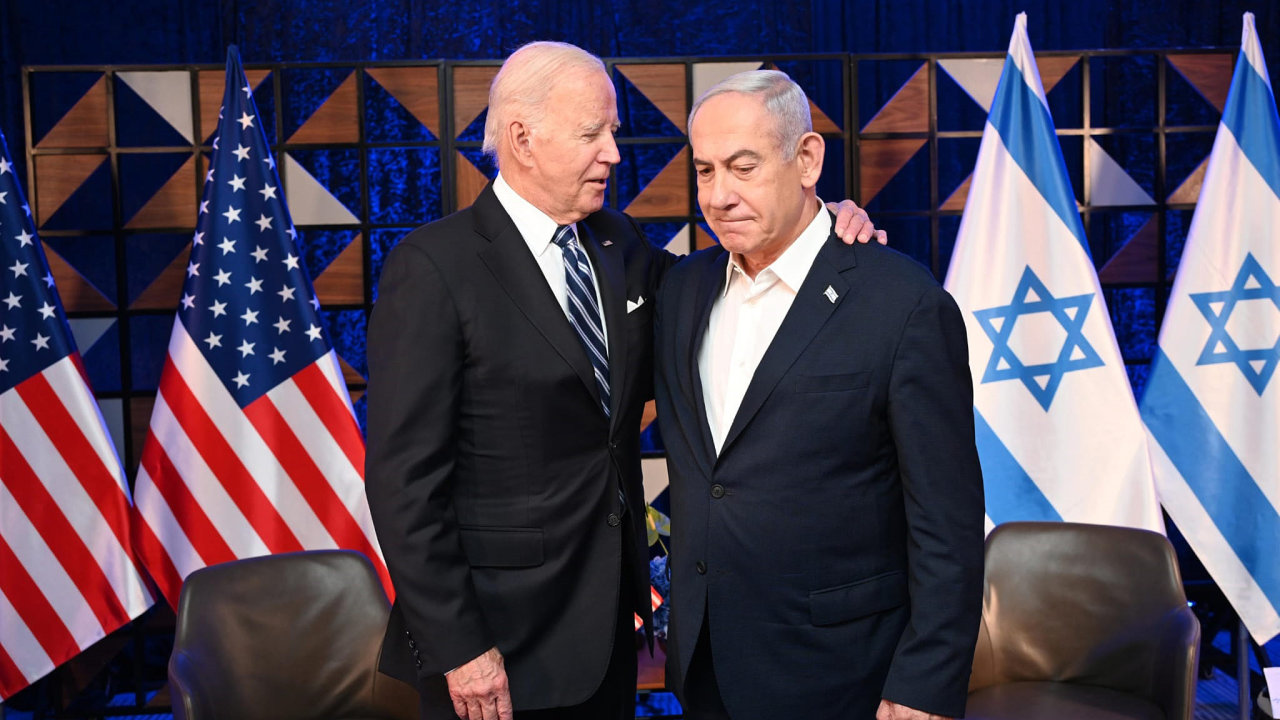 Setkn americkho prezidenta Joea Bidena s izraelskm premirem Benjaminem Netanjahuem, Tel Aviv
