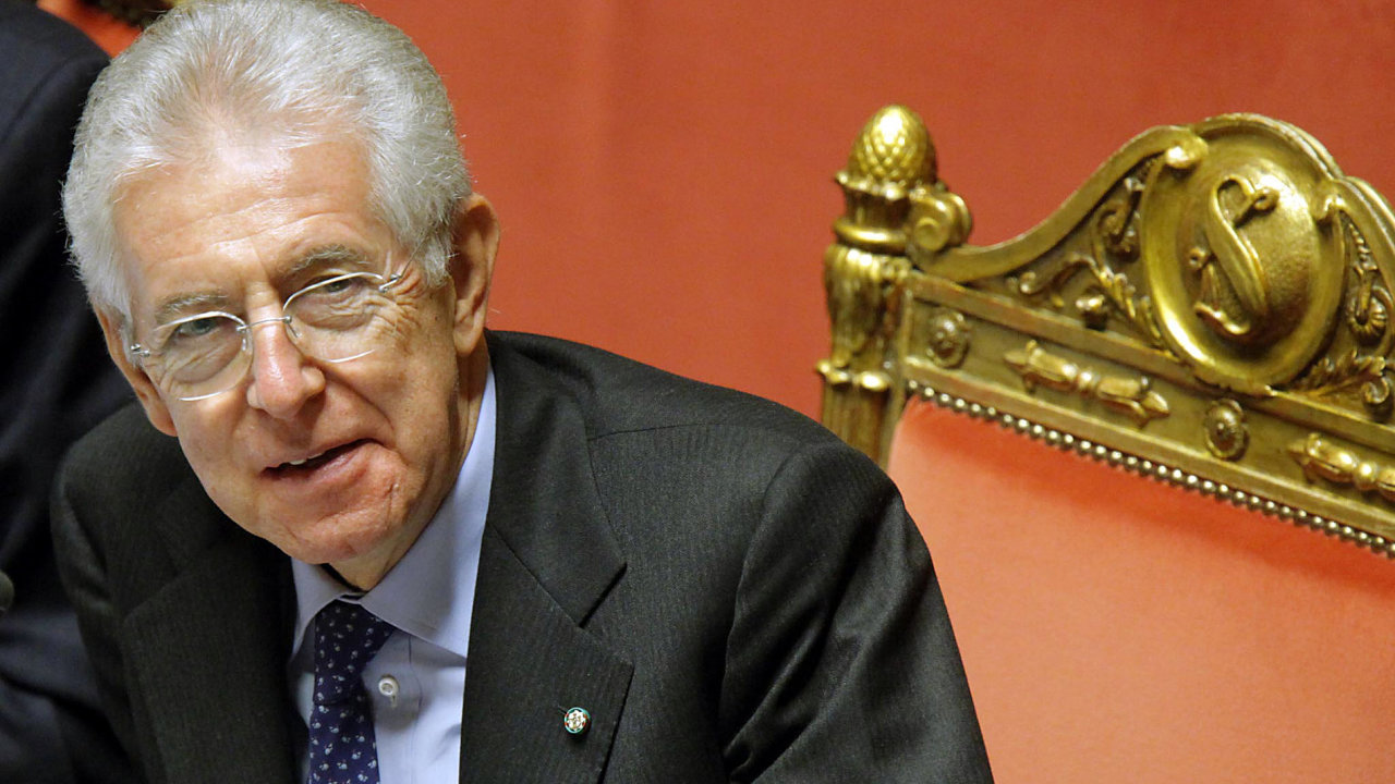 Italsk premir Mario Monti v Sentu