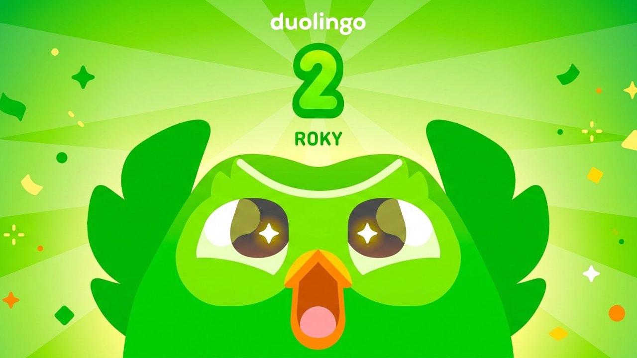 Gratulace ke dv�ma let�m u�en� od Duolinga