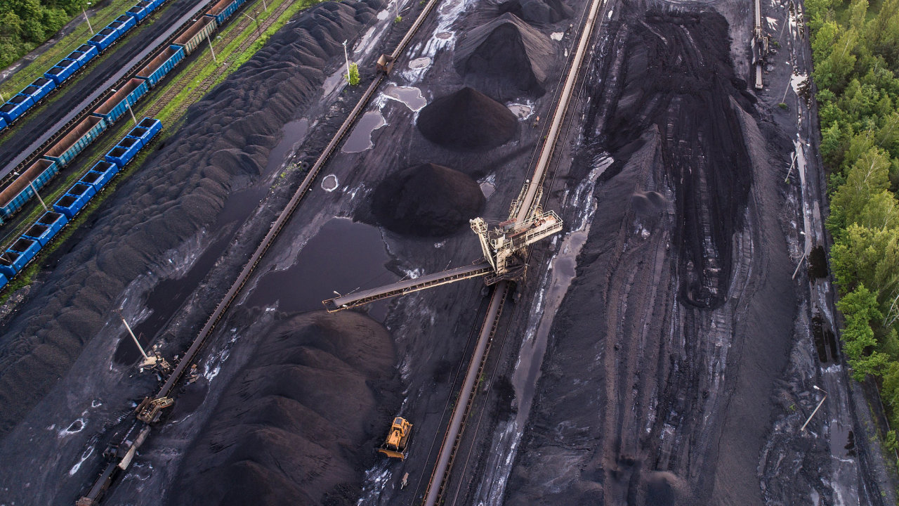 Aerial drone view on coal mine. Gliwice, Silesia, Poland, uhlí , Polsko, tìžba