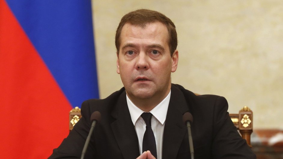 Rusk premir Dmitrij Medvedv bhem zasedn rusk vldy v Moskv