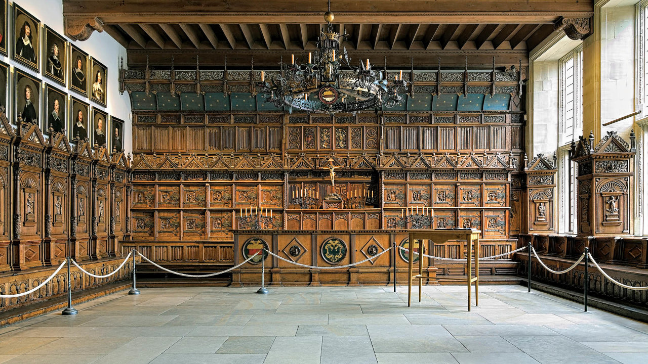 Sál radnice v Münsteru, kde byla podepsána jedna ze smluv Vestfálského míru.