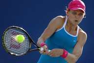 Lucie �af��ov� p�i fedcupov�m z�pase se �pan�lskem.