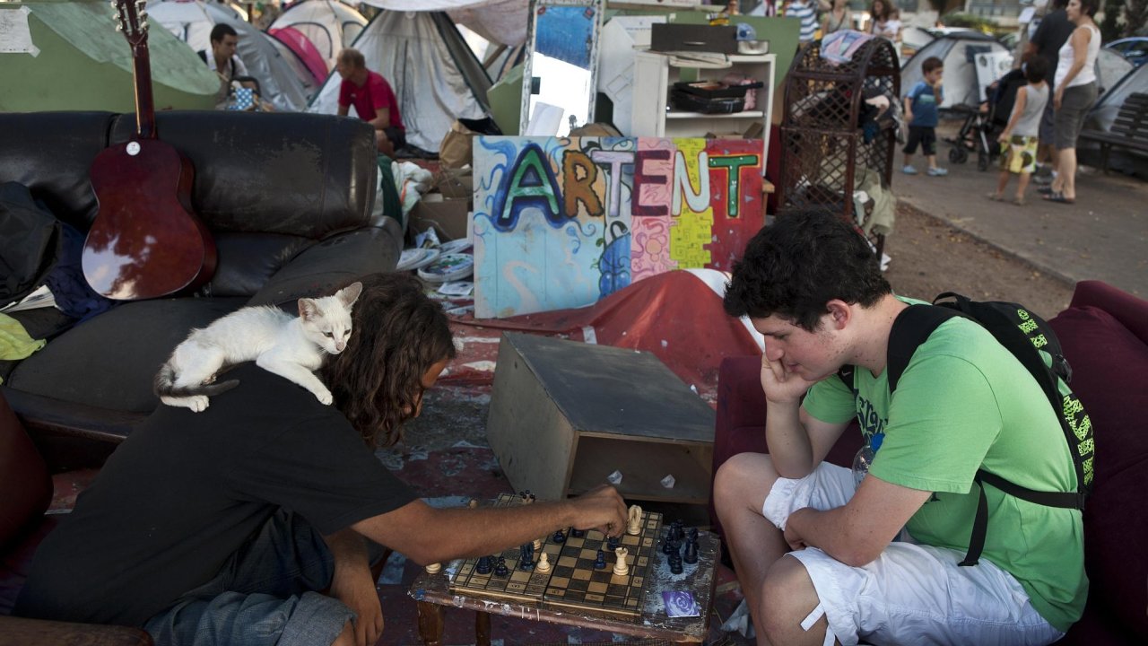 Mlad Izraelci protestuj proti vysokm cenm bydlen