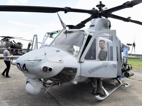 Americký víceúelový vrtulník UH-1Y Venom od firmy Bell na snímku z 15. záí 2018 na Dnech NATO a Dnech Vzdušných sil Armády R v Mošnov u Ostravy. eská armáda poídí vrtulníky Venom a Viper.