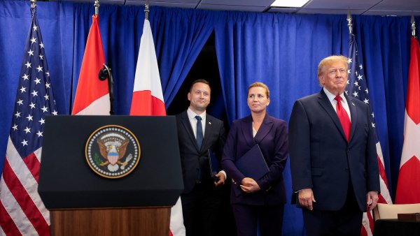 US President Trump signs a deal on Greenland�s security during the 81st...