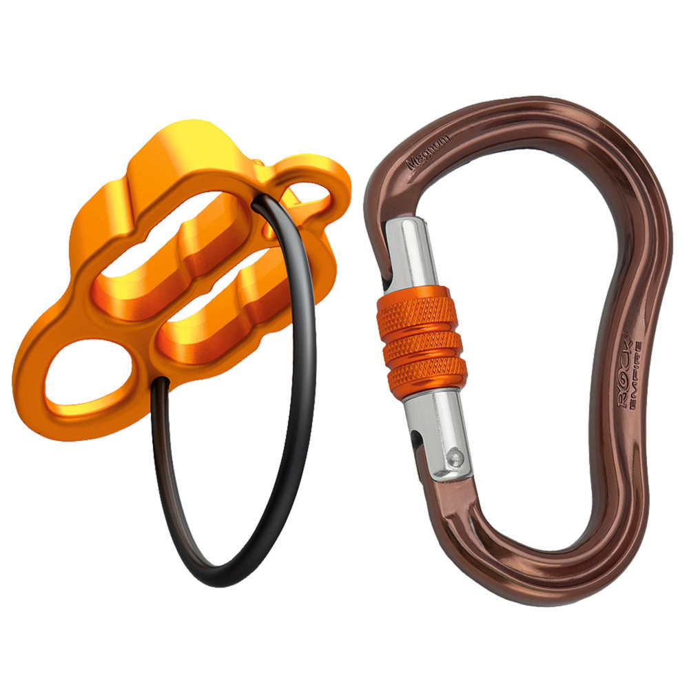 Jisticí set Belay Guard II od výrobce Rock Empire obsahuje karabinu a jistítko, stojí 491 Kč, www.hudy.cz. Jisticí set Belay Guard II od výrobce Rock Empire obsahuje karabinu a jistítko, stojí 491 Kč, www.hudy.cz.