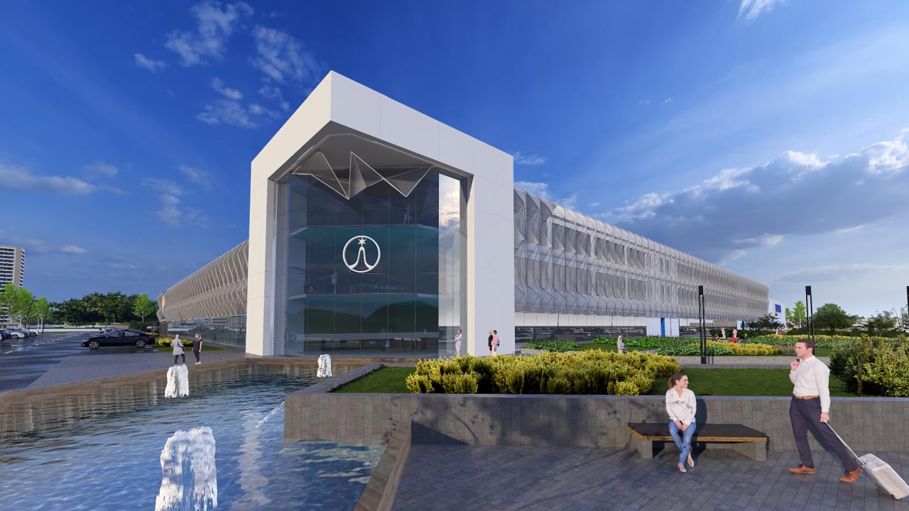 Vizualizace plnovan tovrny Tesla Group v rumunskm mst Braila
