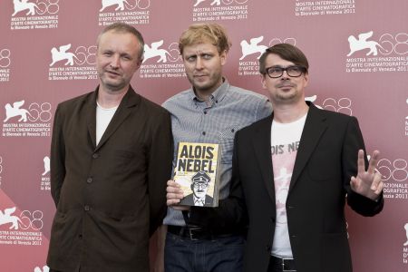 Hlavn autorsk trojice filmu Alous Nebel: (zleva) ilustrtor Jaromr vejdk, reisr Tom Luk a spisovatel Jaroslav Rudi