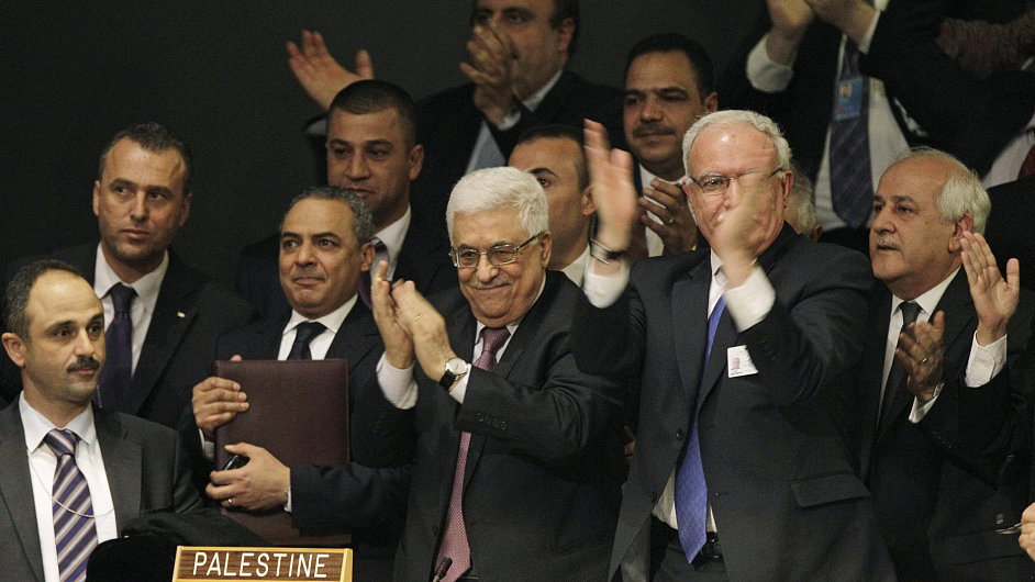 Palestinsk delegace po hlasovn OSN
