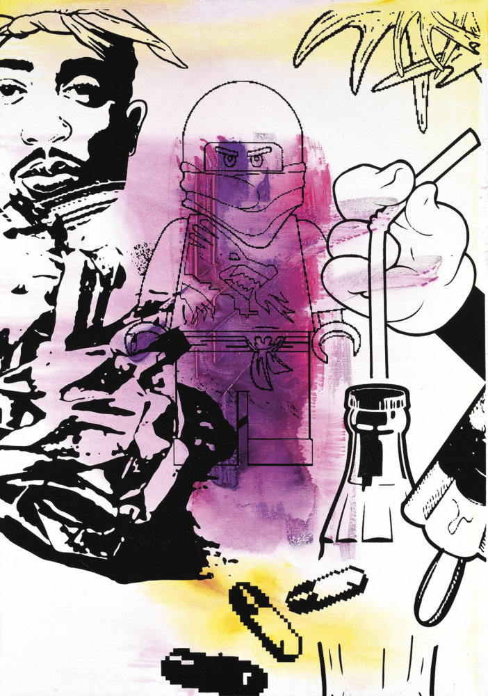 Pasta Oner: Bez názvu, akryl, serigrafie, 2014