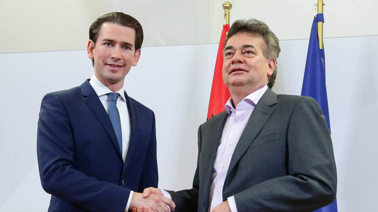 Pøedseda lidovcù (ÖVP) Sebastian Kurz a Werner Kogler, šéf strany Zelených (Die Grünen).