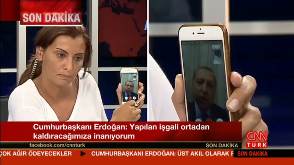 Tureck prezident Erdogan se do vysln CNN dostal pes aplikaci FaceTime