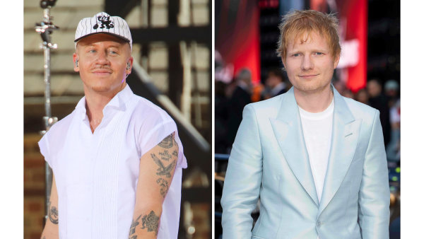 Ed Sheeran (vpravo) a raper Macklemore, kter� musel k 14. z��� skon�it jako...