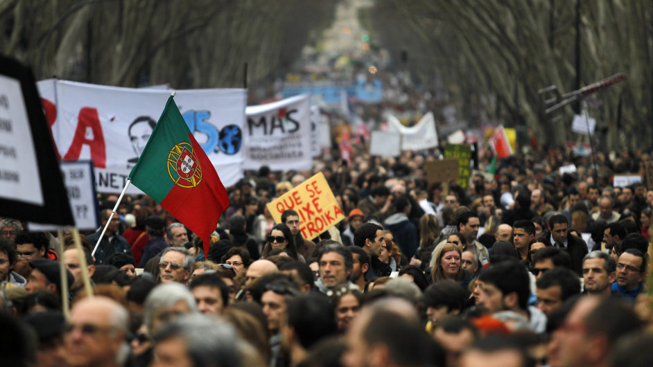 Protesty v Lisabonu