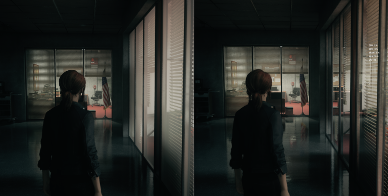 Raytracing na snmku ze hry Control dodv sklu realistick vzhled a podlaze trojrozmrn dojem