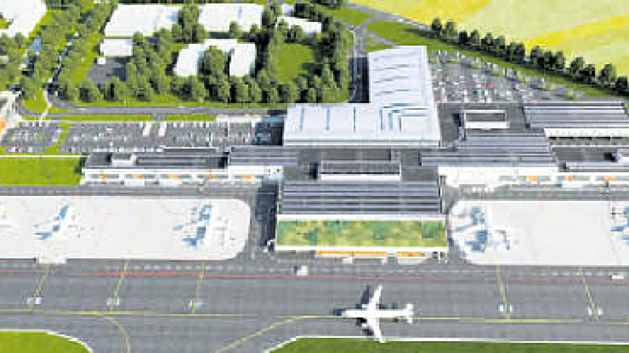 Vizualizace nového letištì ve Vodochodech