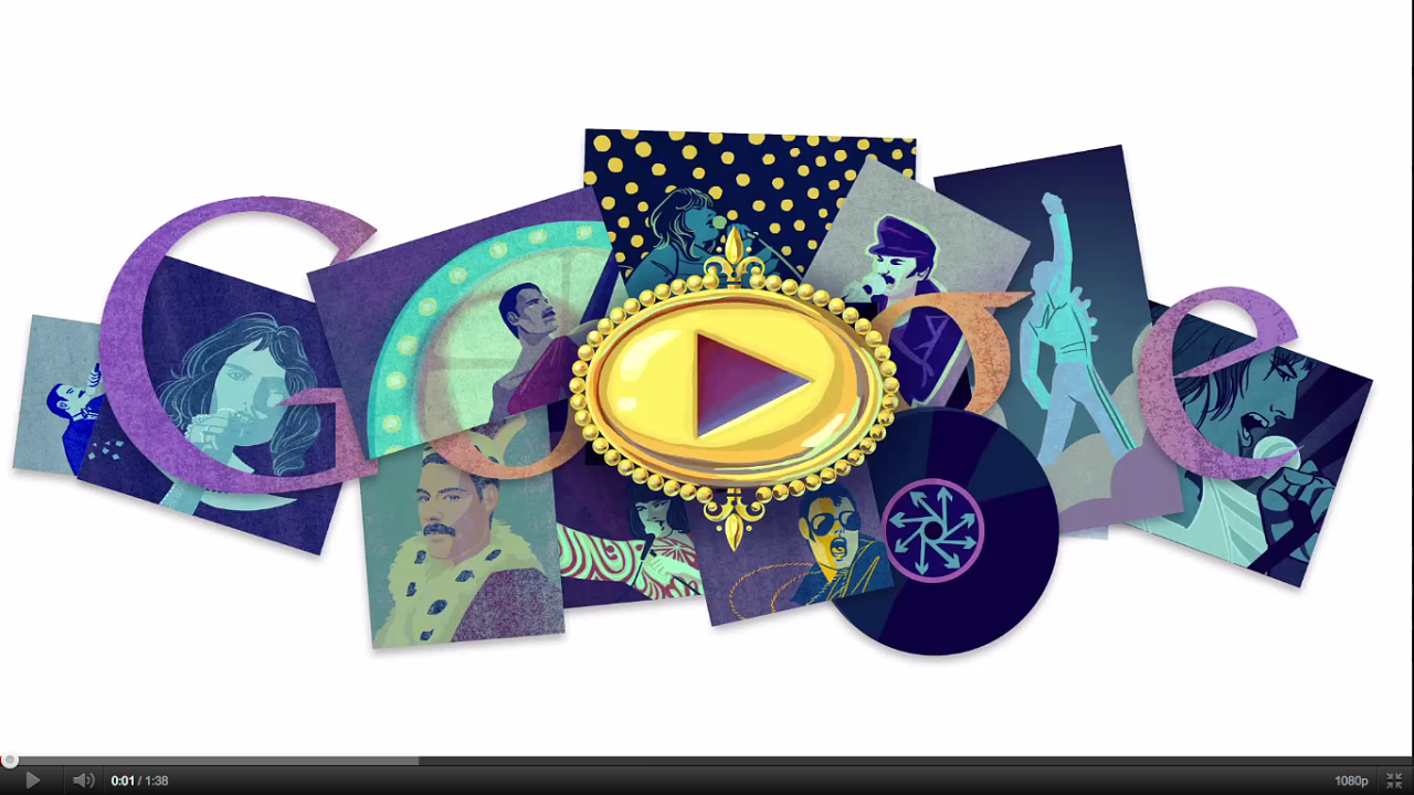 Logo Google na poctu Freddiemu Mercurymu