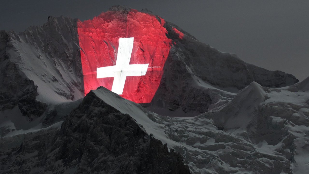 Svteln show na masivu Jungfrau