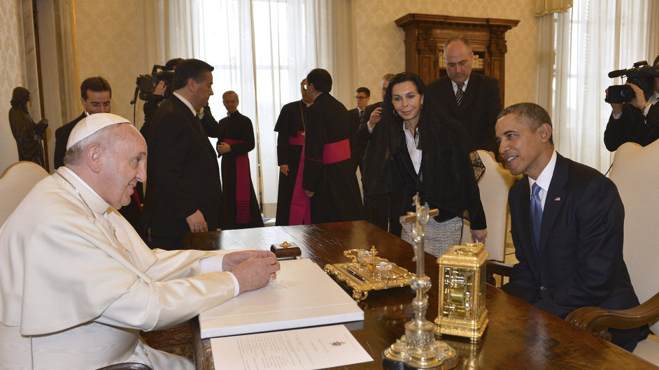 Americk prezident Obama se ve Vatiknu setkal s papeem Frantikem.