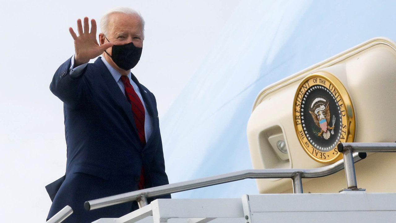 U.S. President Joe Biden boards Air Force One after attending events to promote the $1.9 trillion coronavirus disease (COVID-19) aid package known as the American Rescue Plan