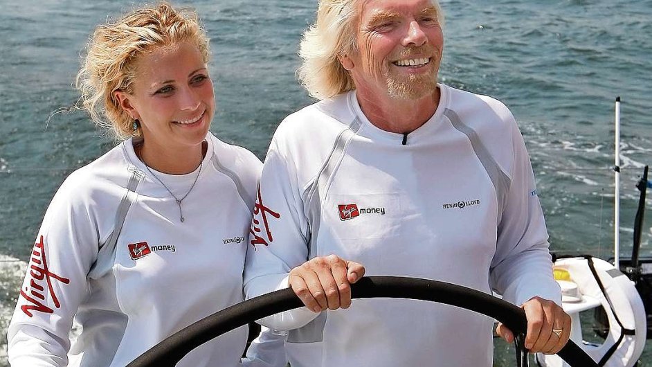 Richard Branson a jeho dcera Holly na lodi 