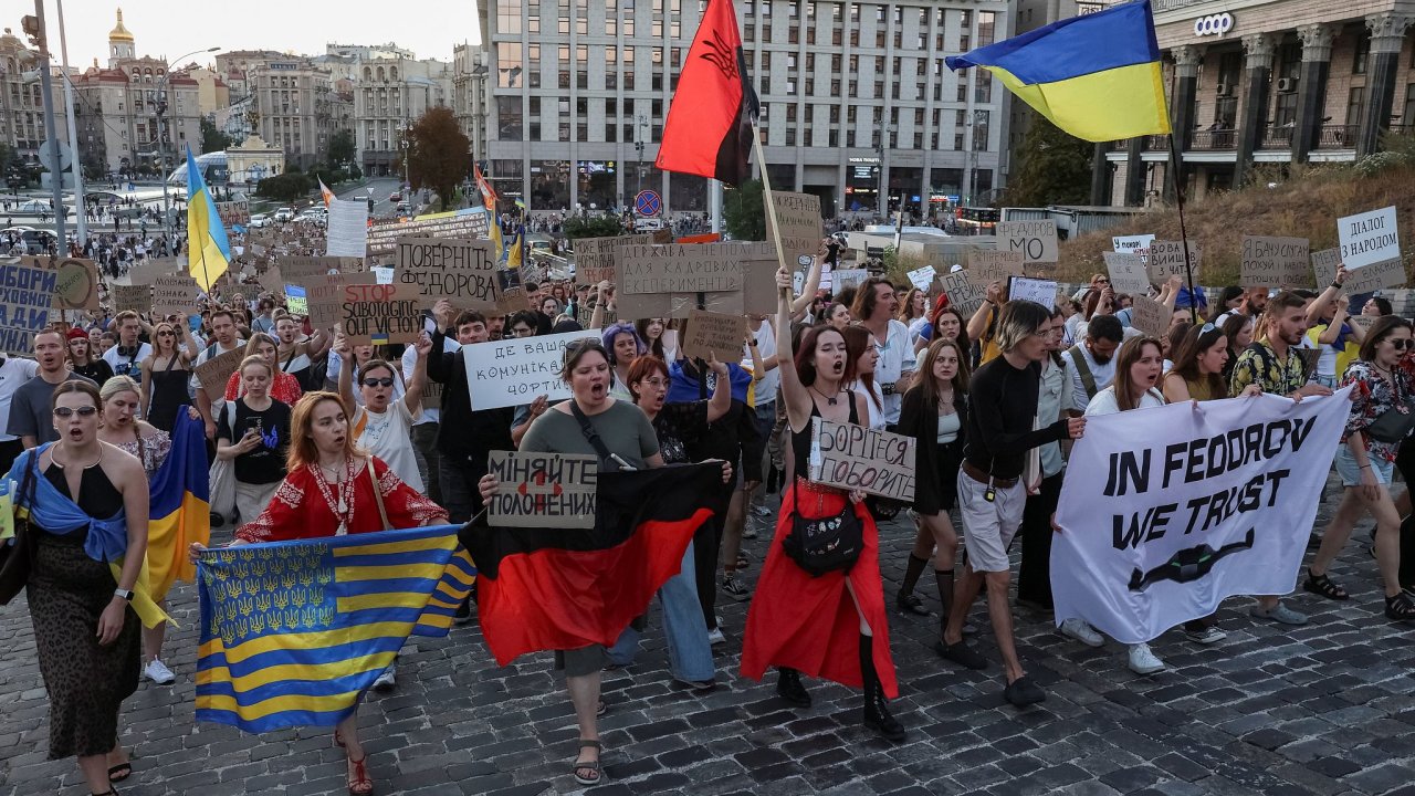Kyjev, protest, Fedorov