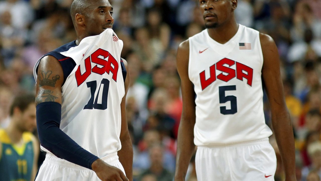 Kobe Bryant a Kevin Durant na olympid v Londn 2012