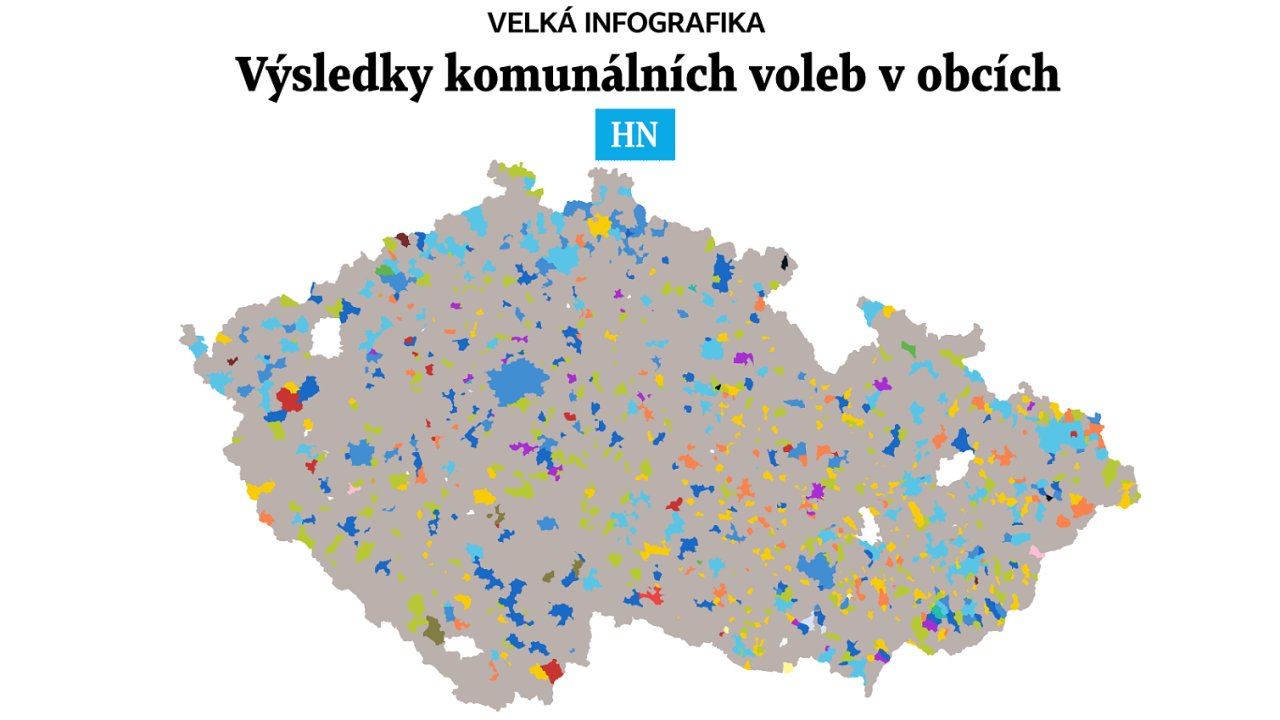 Výsledky komunálních voleb 2022 v obcích.